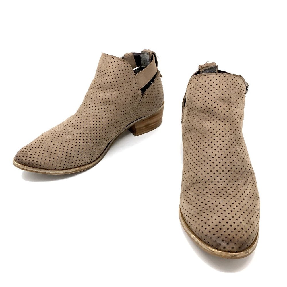 Vianbera Perforated Leather Booties Sz 8.5 Boho